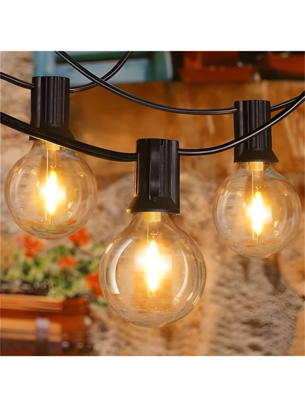 Ollny 25FT Outdoor String Lights, Waterproof Connectable Shatterproof Outside